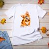White unisex cotton with corgi