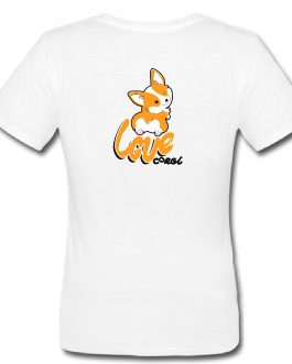 Футболка з принтом та написом “corgi love”