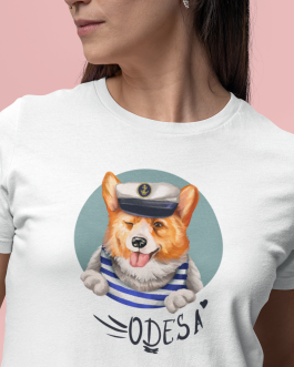 Футболка  з принтом коргі Odesa Mama